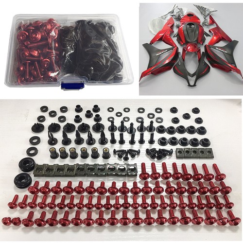 Red screws fairing bolts - red, kit